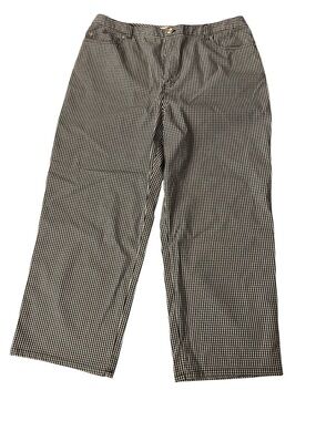 Lord & Taylor VTG Black and White Micro-Check Straight Chinos Preppy - Size 12